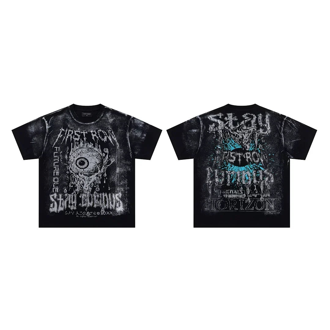 First Row “Stay Curious” Eyeball Graphic Vintage Tee